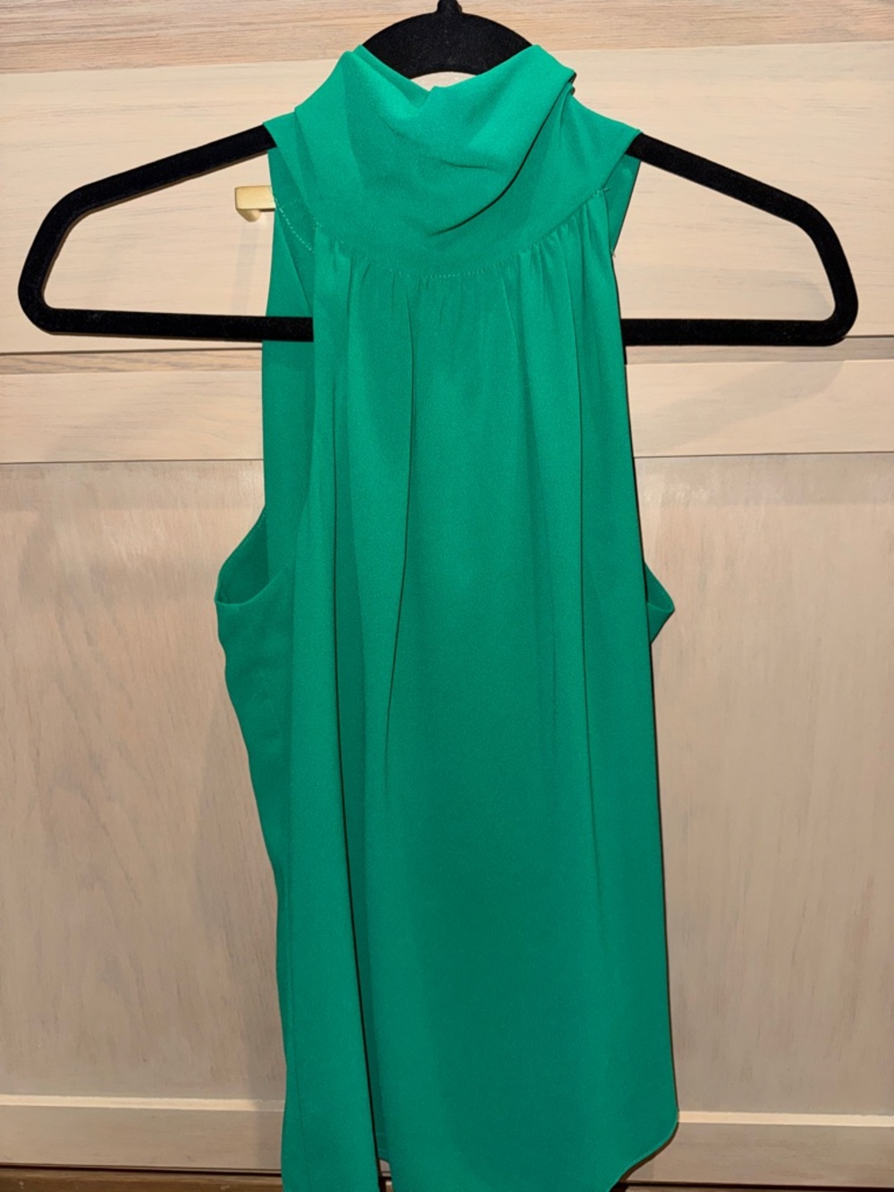 Badgley Mischka Emerald Green High-Neck Sleeveless Top